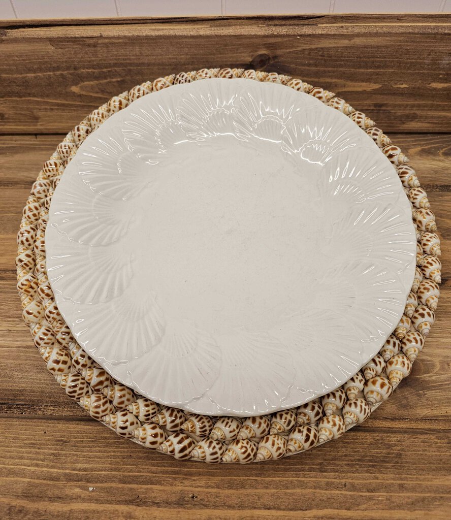 Vintage Mikasa Ocean Jewel White Clam Shell Dinner Plate