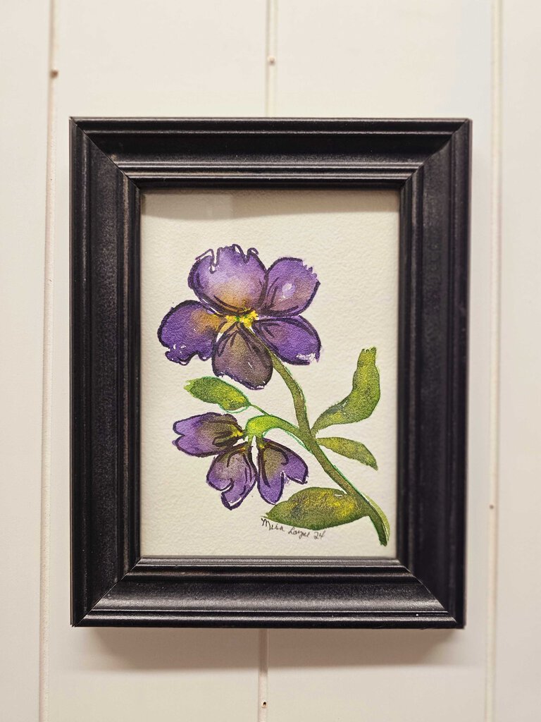 Hand Painted Purple Flower