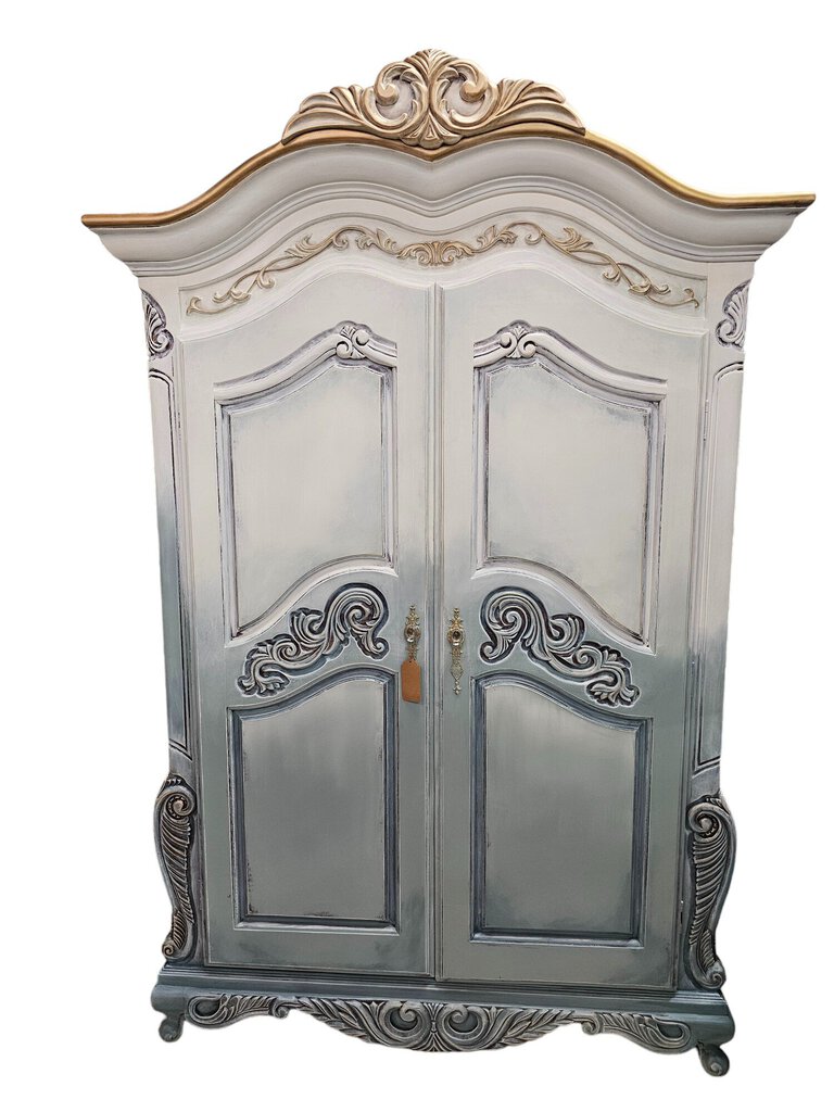 Vintage hand-painted ombre armoire