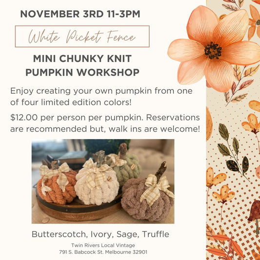 Mini Chunky Knit Pumpkin Class - November 3rd