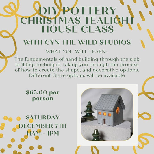 DIY Pottery Class - Christmas Tealight House - December 7, 2024