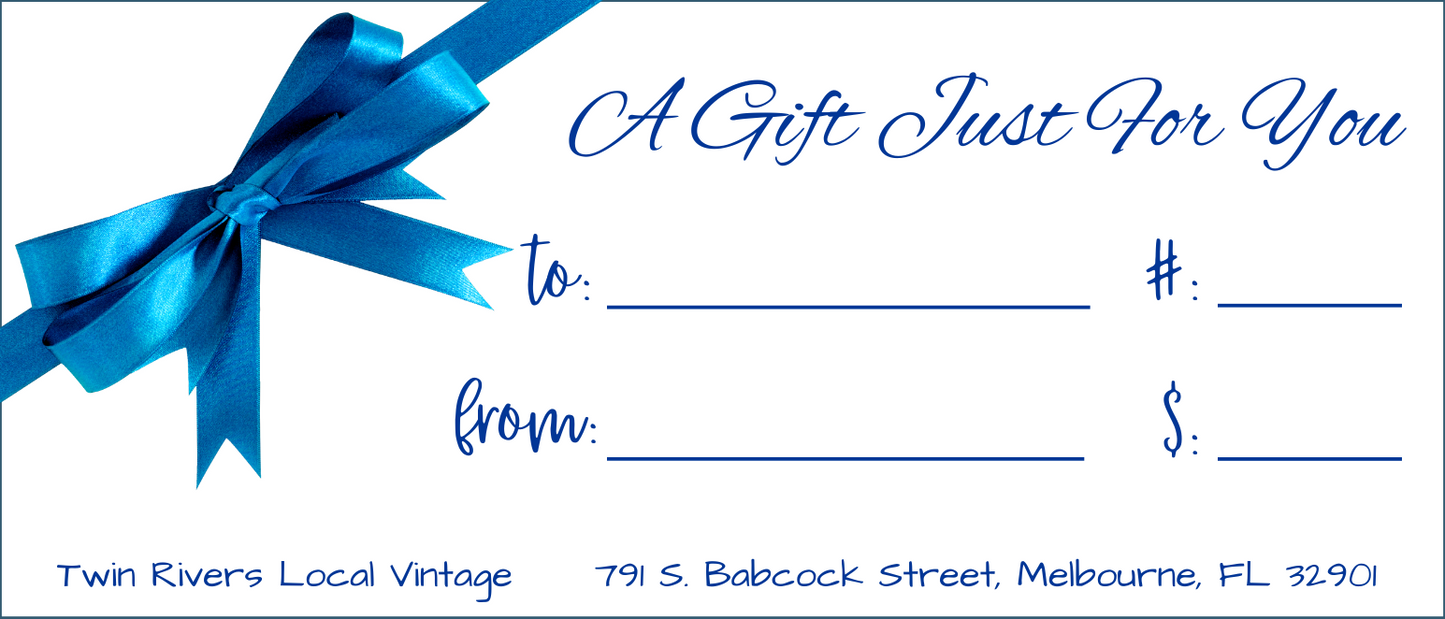 Twin Rivers Local Vintage Gift Certificate