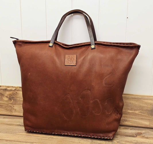 WDDM Studio - Handcrafted brown leather satchel