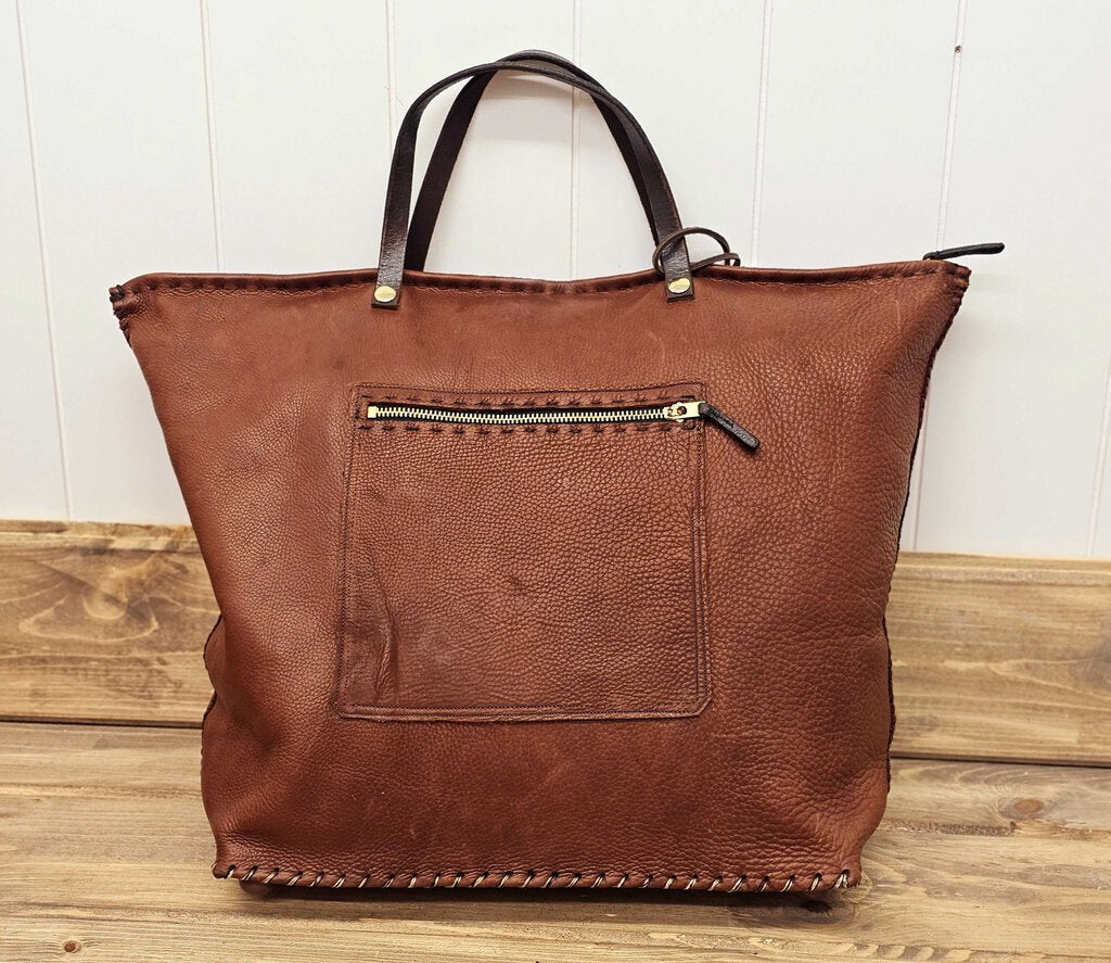 WDDM Studio - Handcrafted brown leather satchel