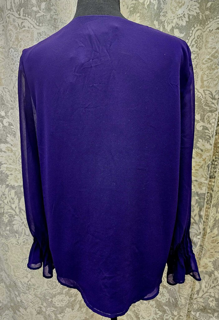 Calvin Klein purple chiffon blouse