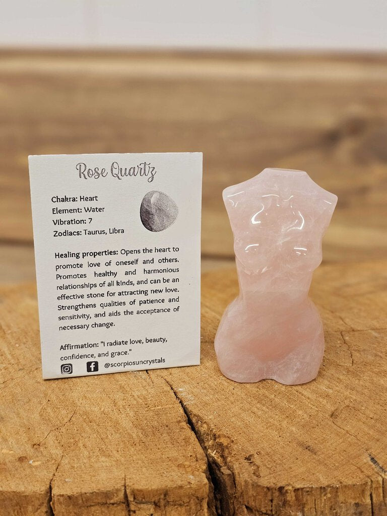 Scorpio Sun Crystals - Rose Quartz Goddess Body