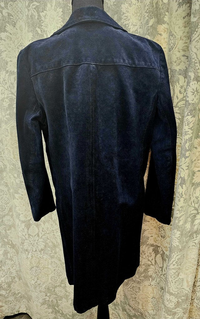 Vintage navy suede double-breasted coat