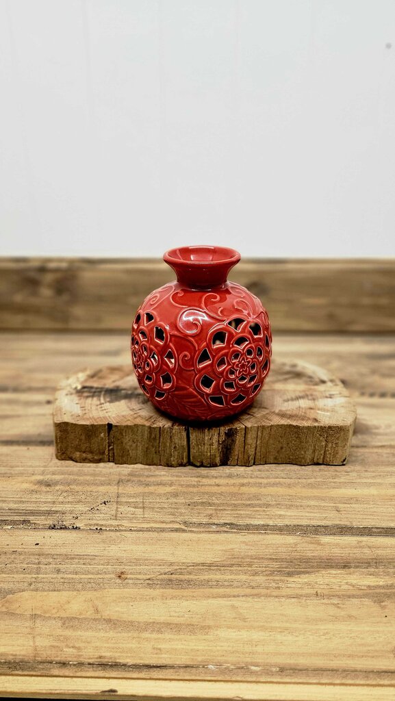 Beautiful Red Ceramic Candleholder