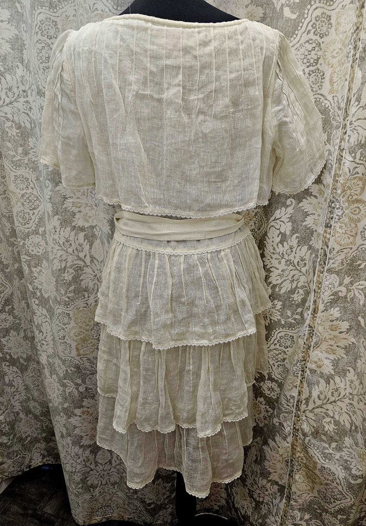 Tory Burch 100% Linen Prairie Tiered dress - Size 12