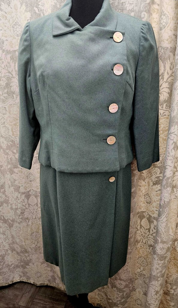 Vintage 1960s wool sheath dress and jacket set