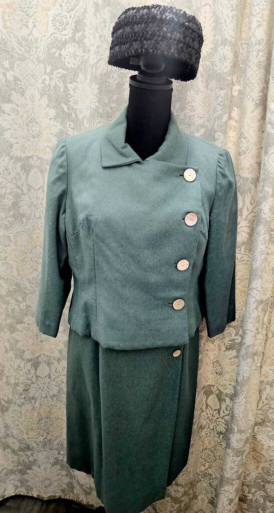 Vintage 1960s wool sheath dress and jacket set