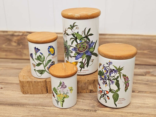 Vintage Set of 4 Portmeirion Botanical Garden Canisters