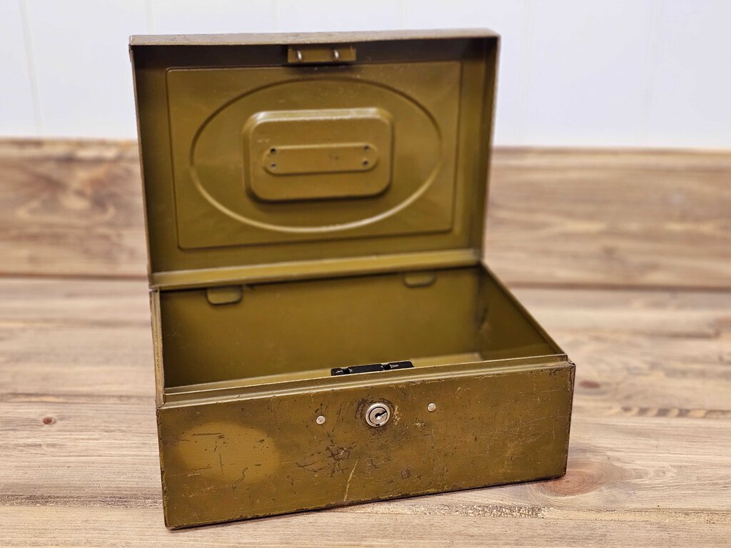 Vintage Metal Lockbox with Key