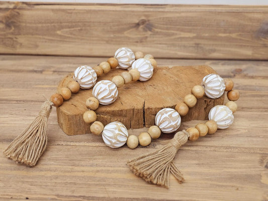 Wood bead garland