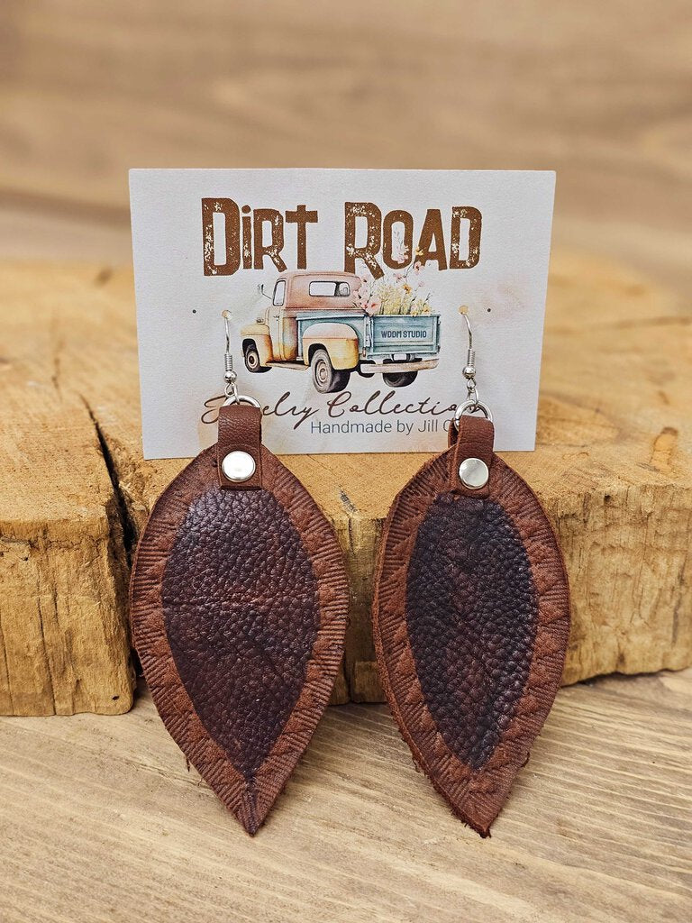 WDDM Studio - Handcrafted Leather leaf earrings