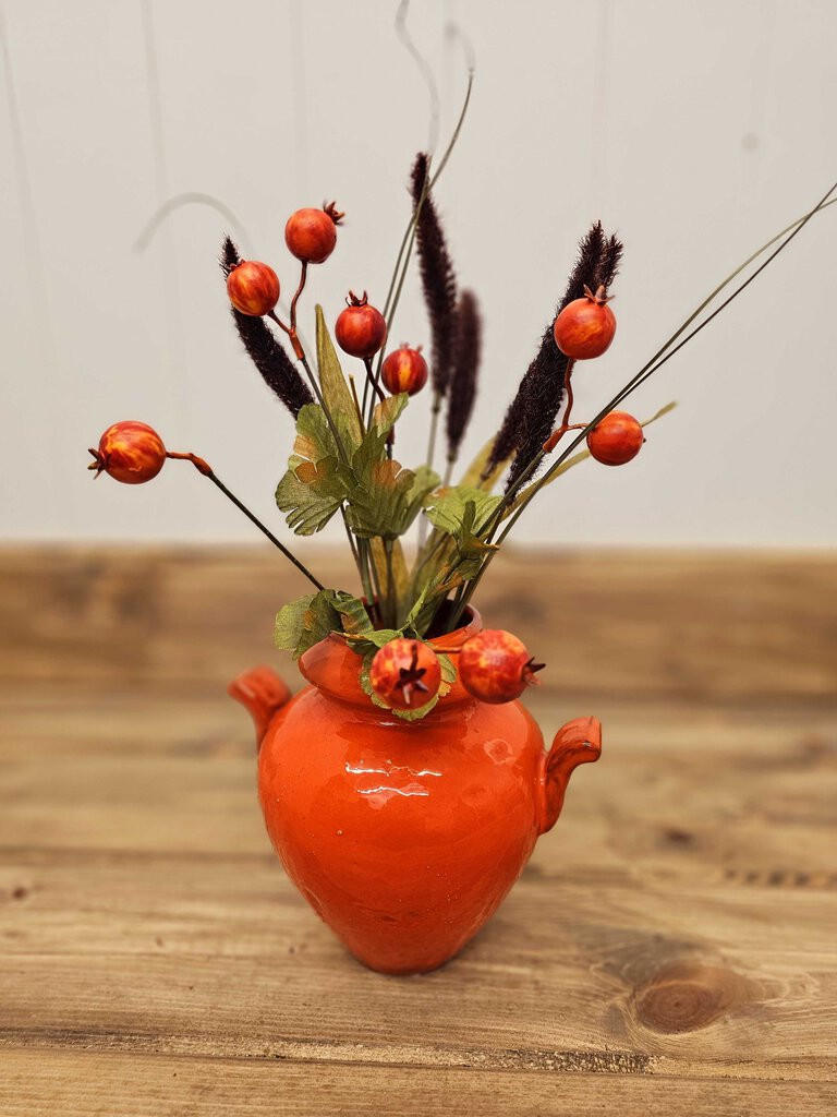 Orange Glazed Pottery Vase from Pisa