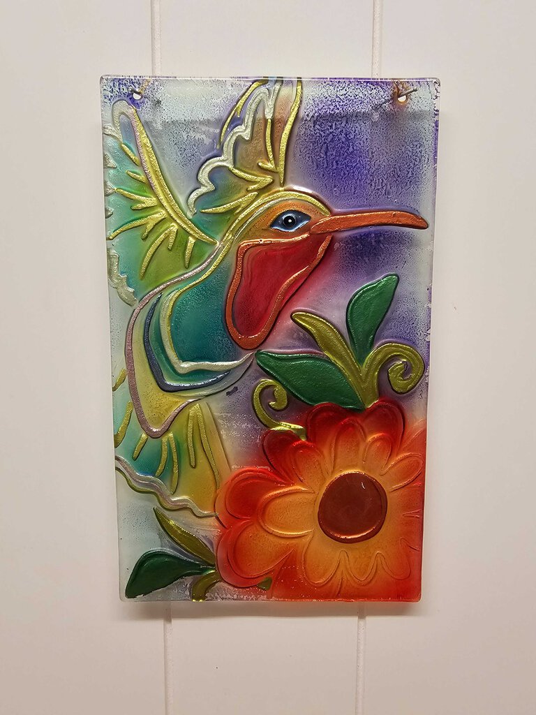 Hummingbird glass art