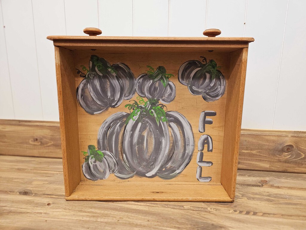 Hand painted Reclaimed Drawer - Fall Pumpkins