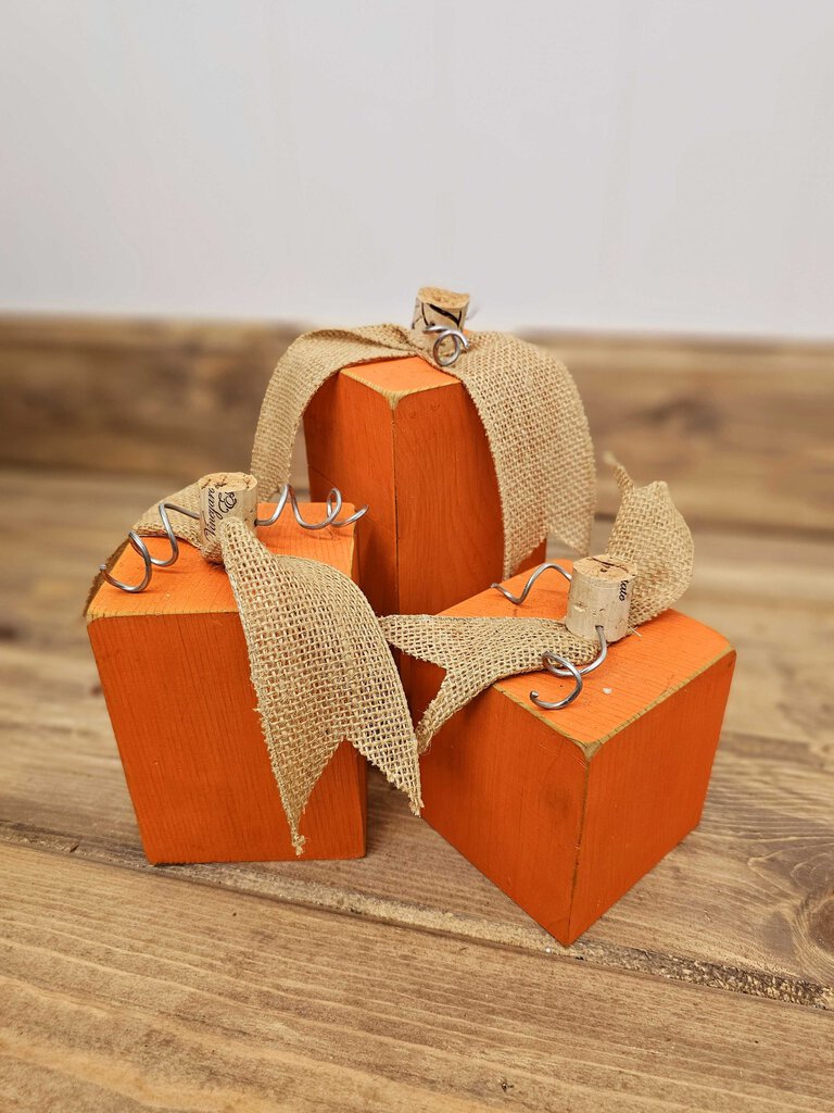 Set of 3 Wooden Pumpkins