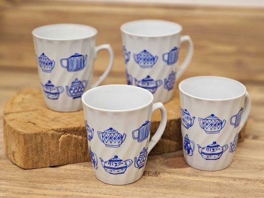 Set of 4 teapot coffee cups