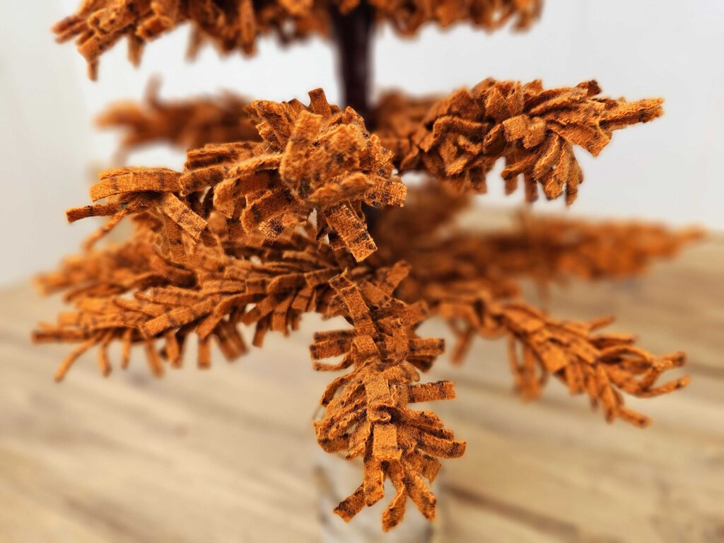 24" Handmade Orange Wool Tree