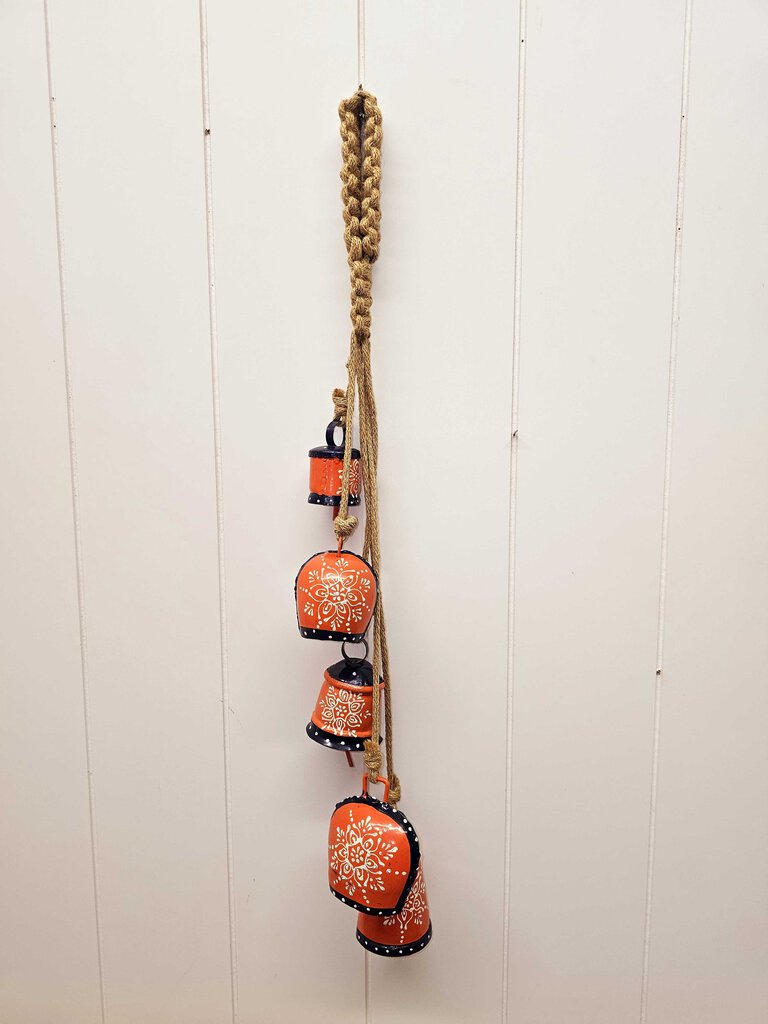 Orange and Navy Metal Bell Wind Chime