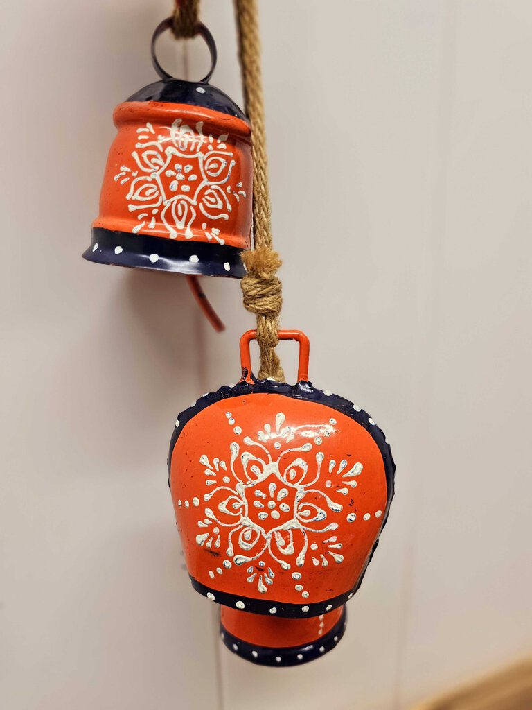 Orange and Navy Metal Bell Wind Chime