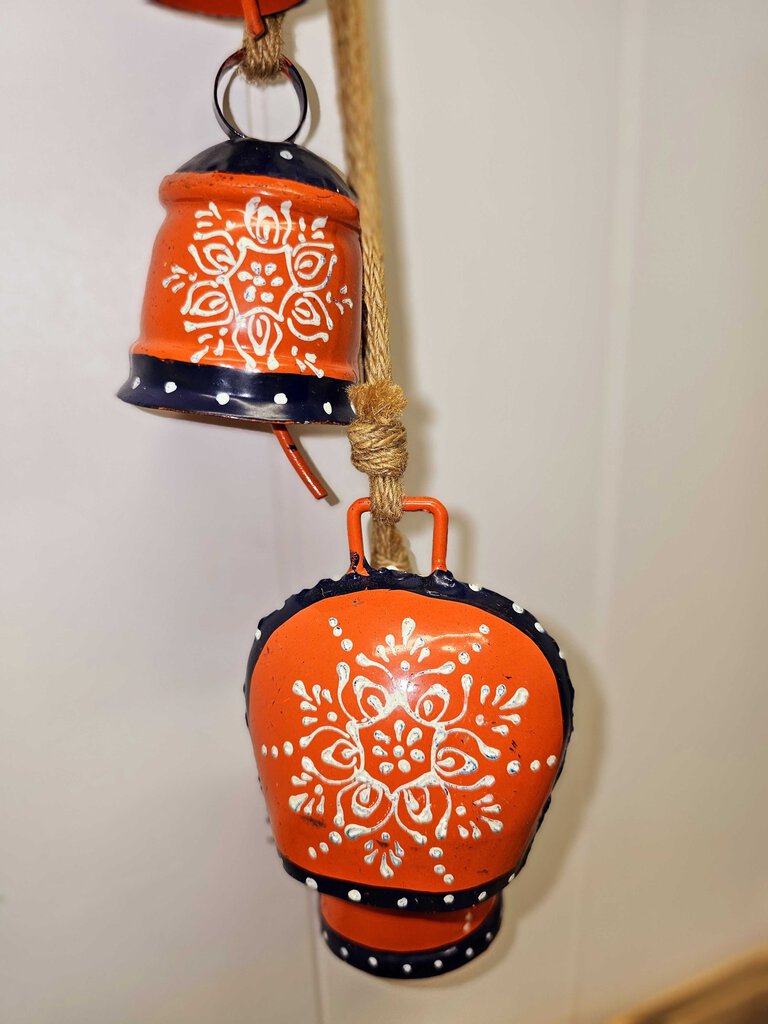 Orange and Navy Metal Bell Wind Chime