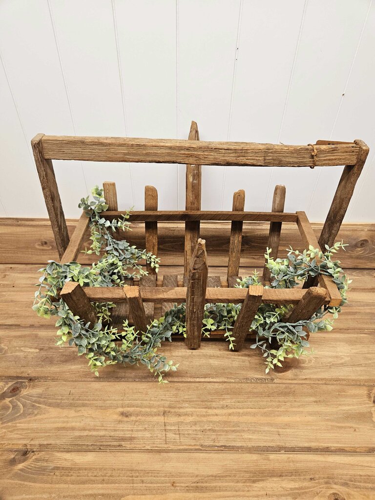 Primitive basket made from salvaged tobacco stakes