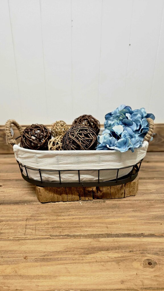 KTL- Metal wire basket with fabric liner (2/28)