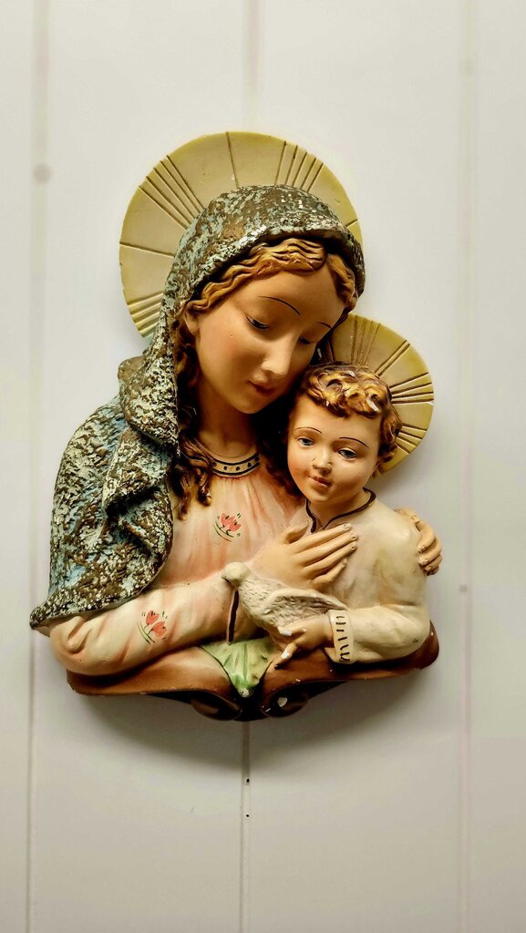 Mary And Child Jesus Chalkware