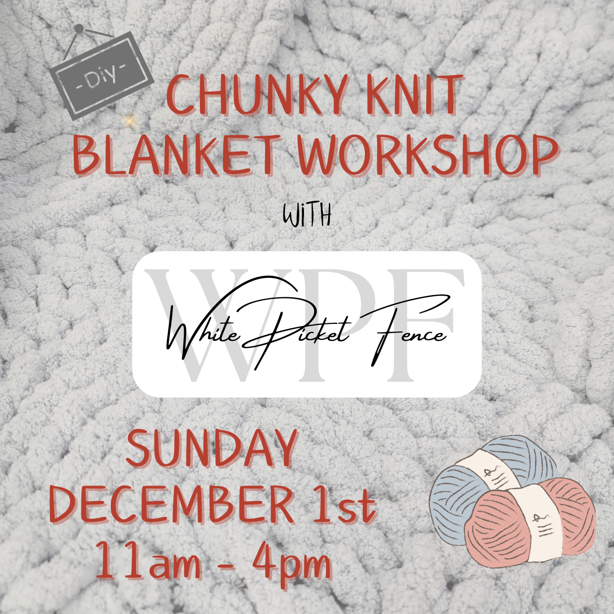 Chunky Knit Blanket Workshop - December 1, 2024